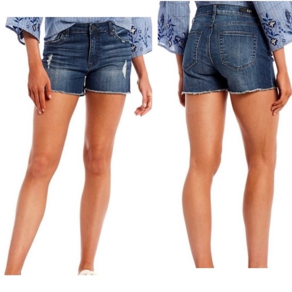 KUT FROM THE CLOTH GIGI HIGH RISE DENIM SHORTS SIZE 12 - Picture 1 of 7